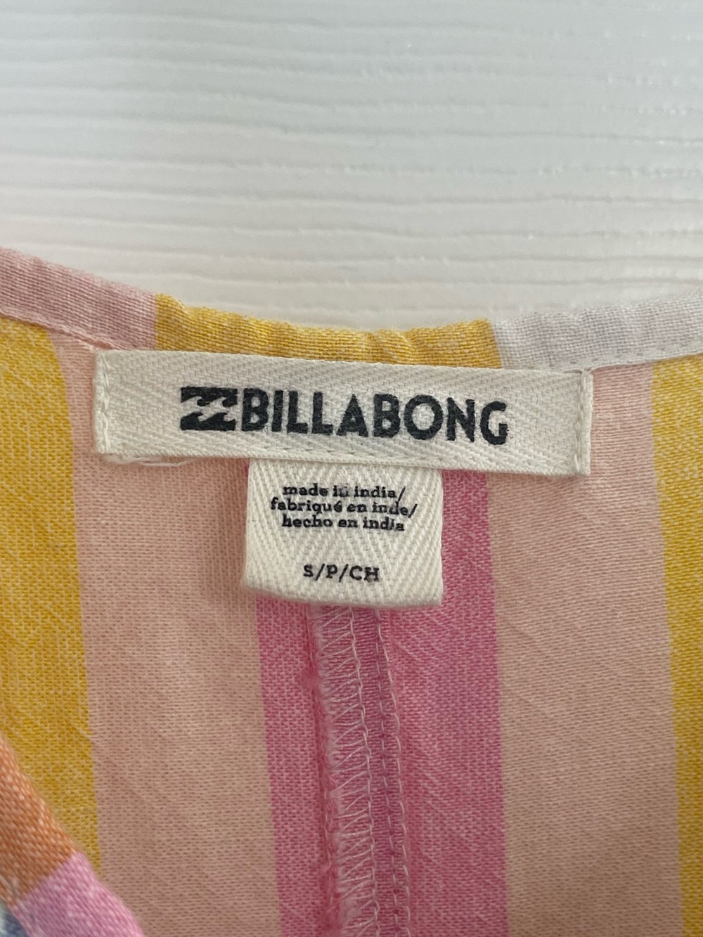 Billabong Lucky Us Striped Midi Dress Pastel Button Front Pockets Size Small - Picture 8 of 14